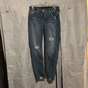 Silver Elyse Ankle Slim Jeans